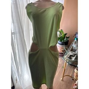 Haley &‎ June Lime Green Ribbed Cutout Bodycon Mini Dress Womens 3X Sleeveless